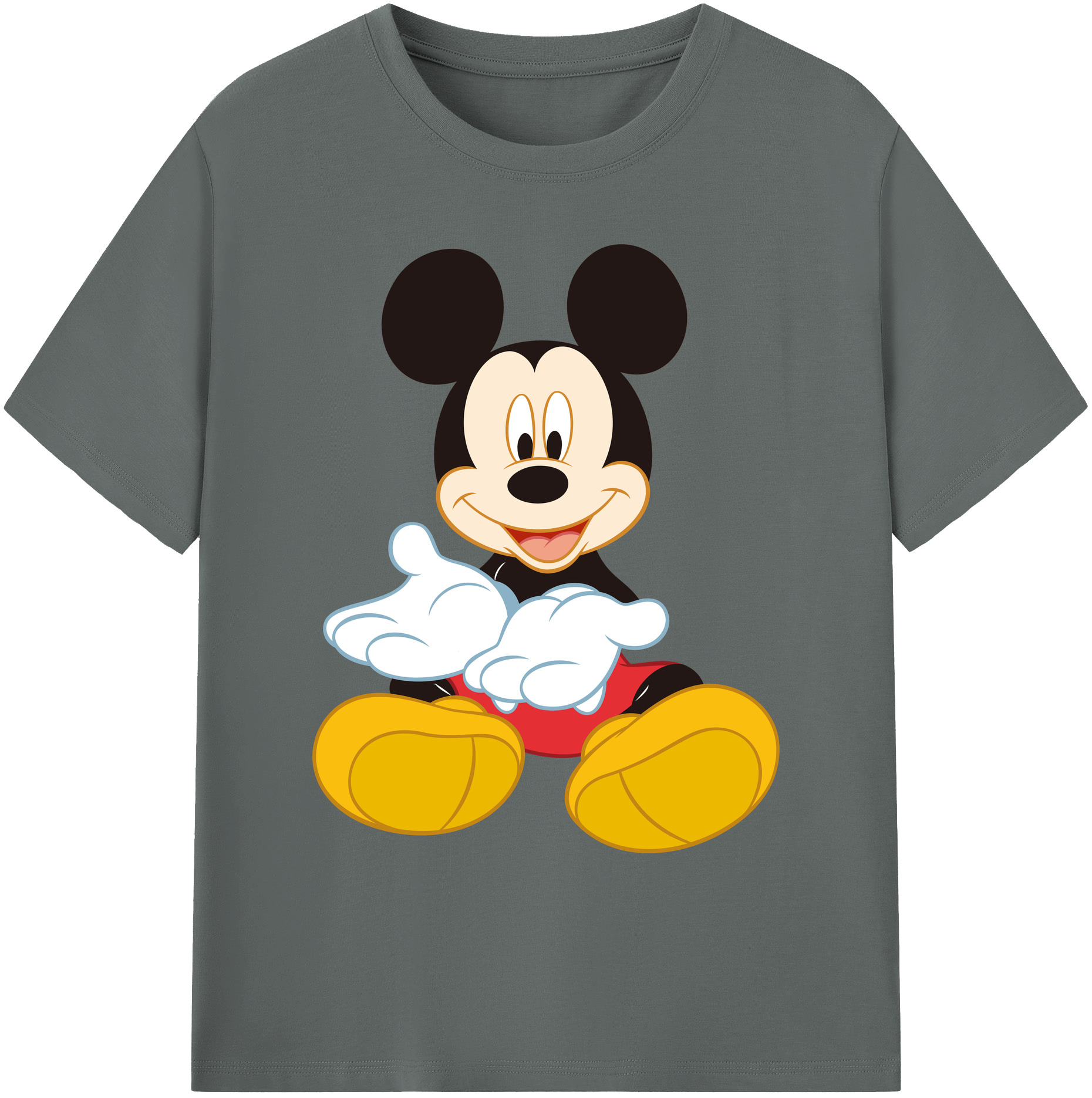 ミッキーマウス Mickey Mouse 綿100％ メンズ半袖Tシャツ｜肌触りやわらか＆通気性